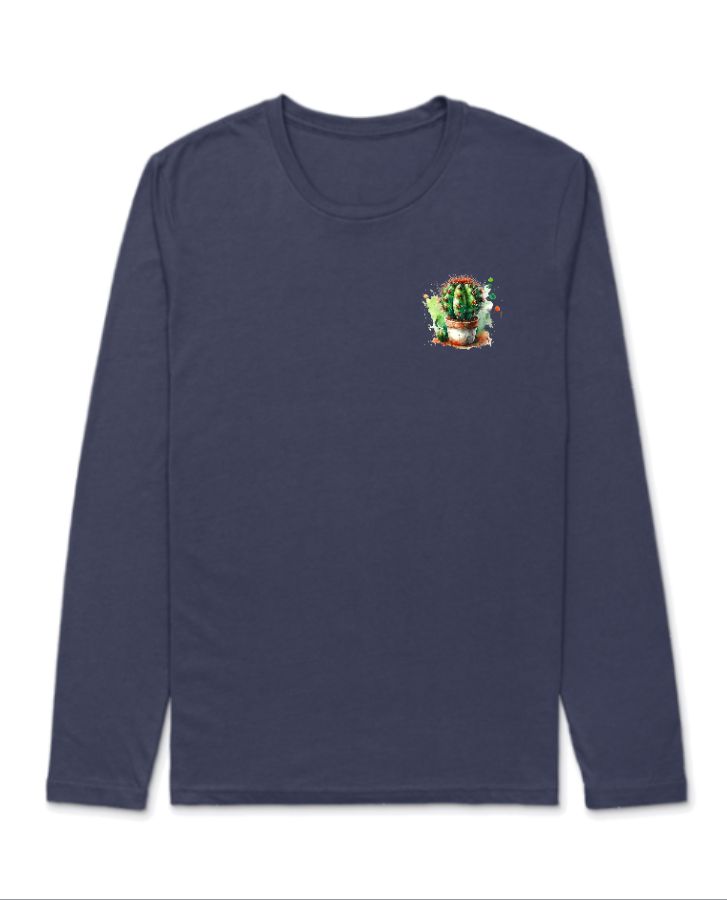  “Desert Magic: Mystical Cactus Bloom Long Sleeve Tee”. - Front