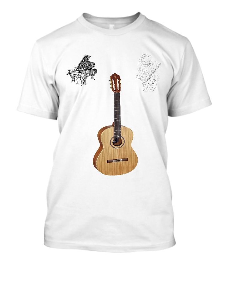 Squareknot Cool Music | Music is Life T-Shirts | T-Shirts for Music Lovers | Swag T Shirt | Round Neck Latest Printed T-Shirt | Graphic Printed Cotton White T-Shirt for Men & Women - Front