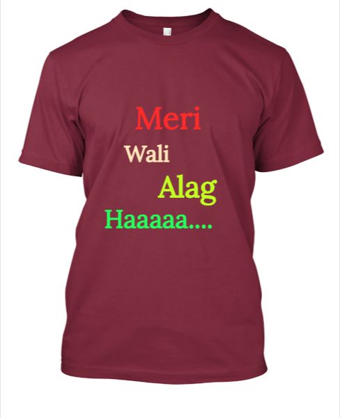Meri Wali Alag haa fornt and back both printed t-shirt - Front