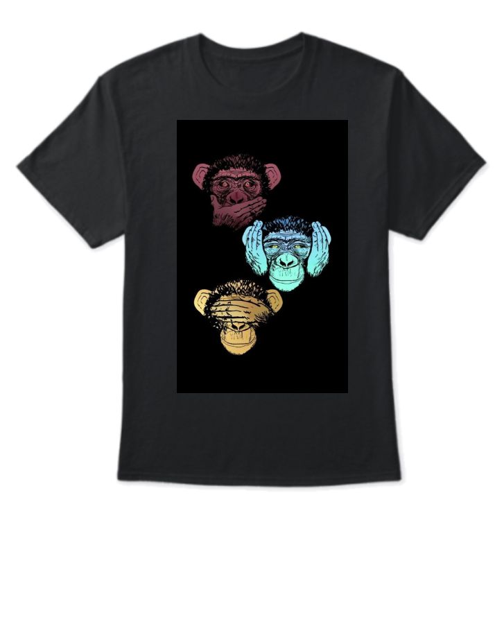3 buddies monkey t shirt - Front