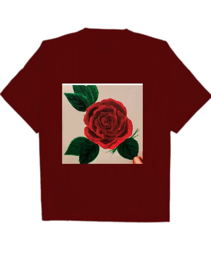 Hand Painted Rose T-shirt - Front