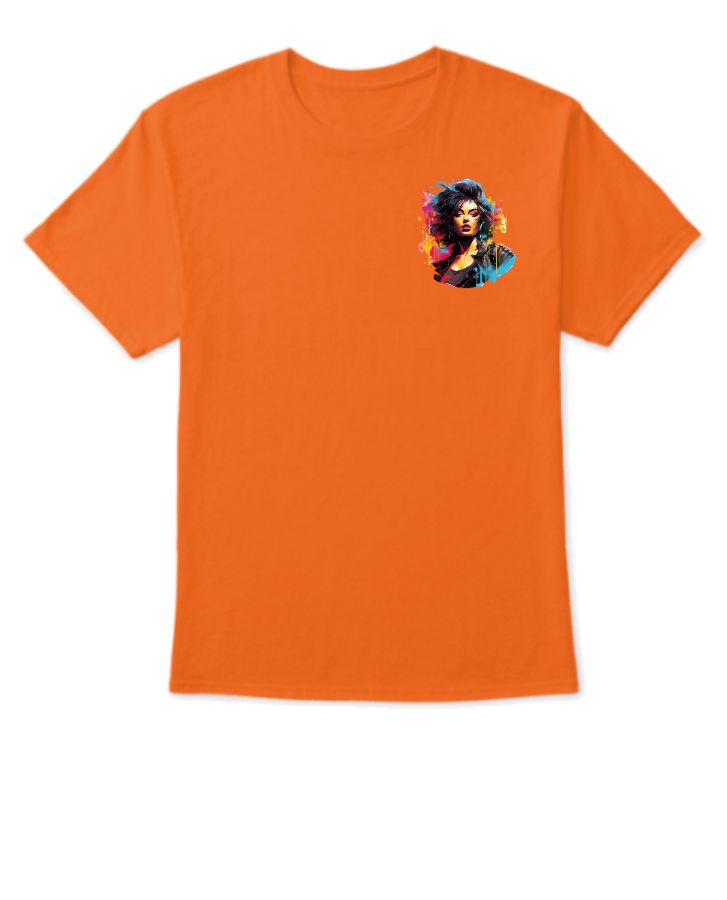 3D girl back print T-shirt  - Front