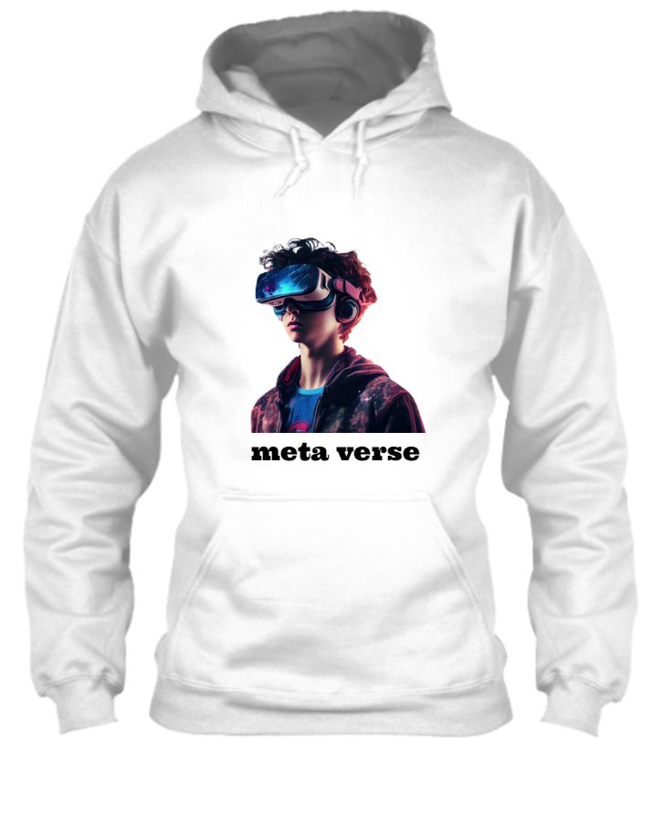 3d printed metaverse logo hoodie for men  - Front