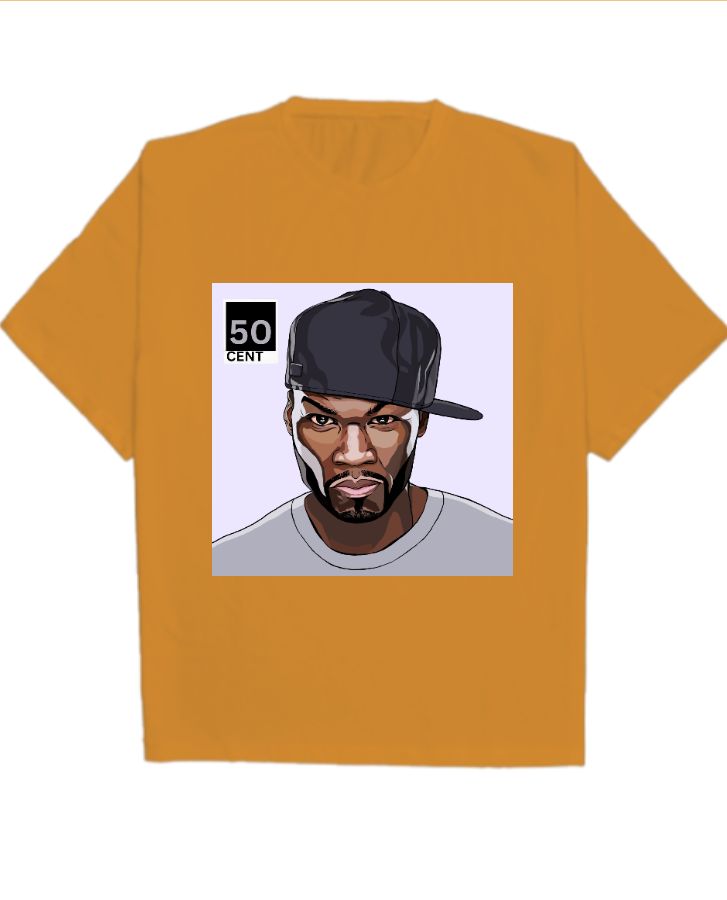 50CENT, cool oversized tshirt for men  - Front