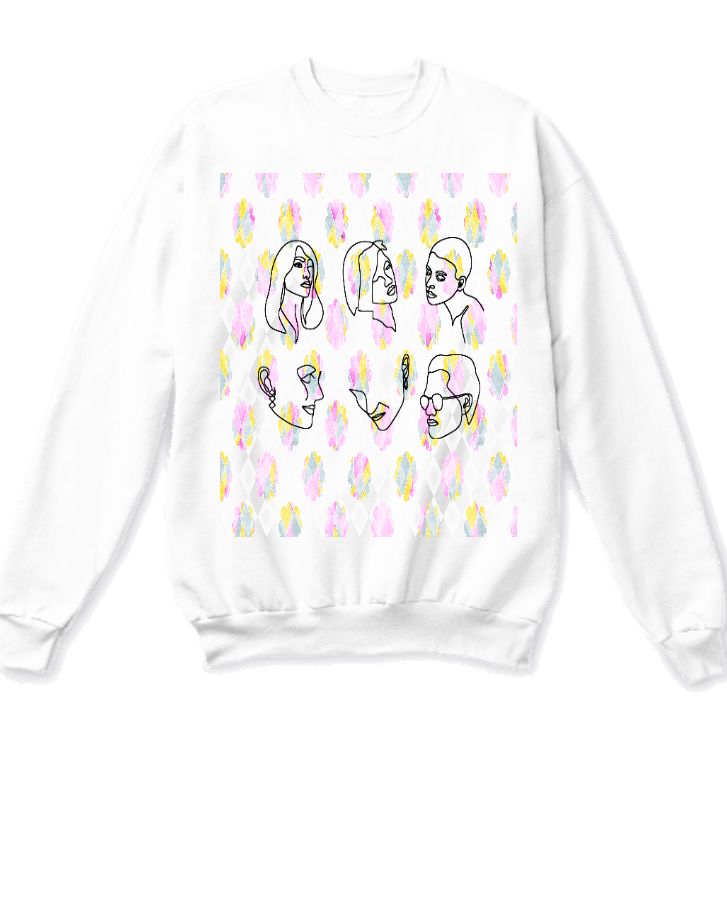 6 faced graph sweat shirt - Front