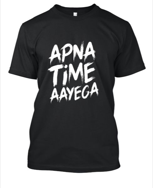 Apna Time Aayega Cotton Round-Neck White Printed T-Shirt - Front
