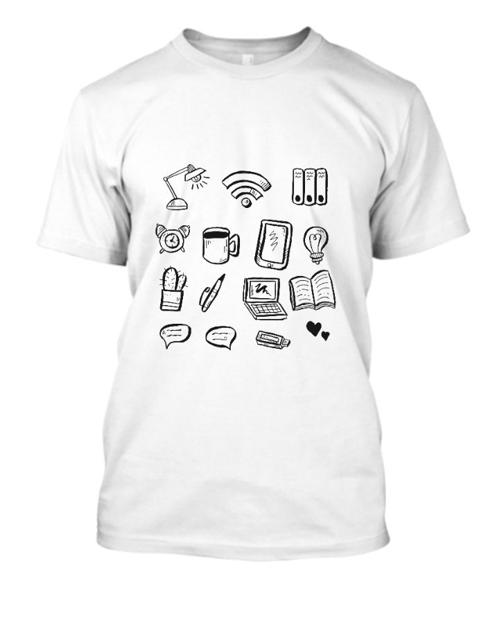 Black Grey Simple T-Shirt - Front