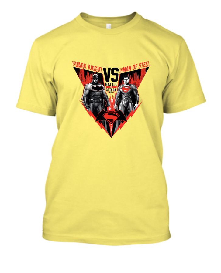 Bat Man vs Super Man Printed Half Sleeve T-Shirt - Front