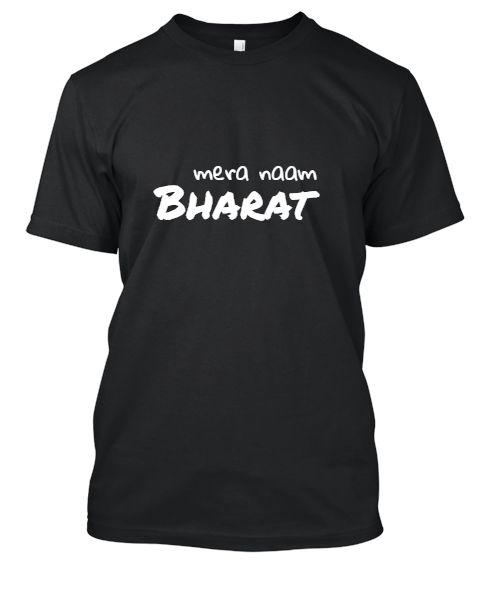 Bharat T-shirt in Black, Red, Dark Red, Cyan, Blue and Green Color - Front
