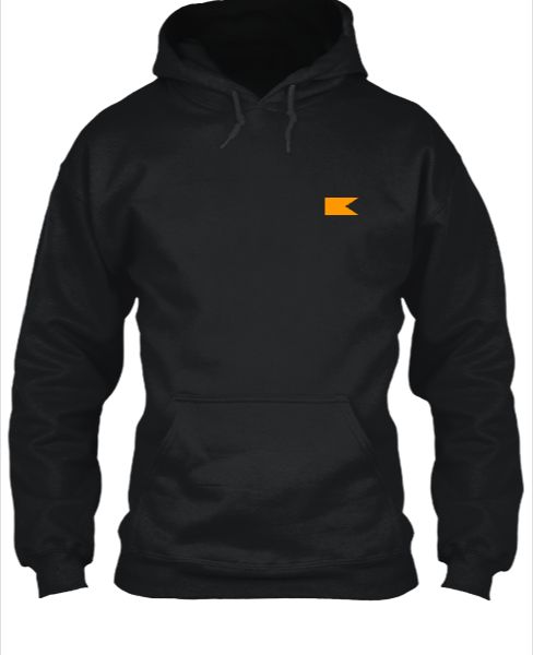 Black Hoodie with Maratha Flag - Front