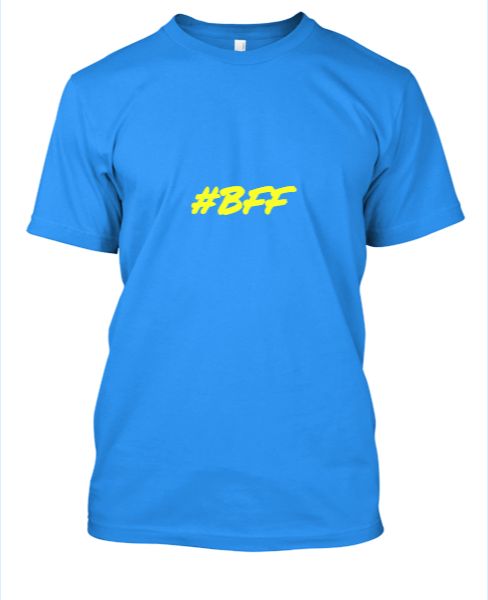 Blue T-Shirt with #BFF - Front