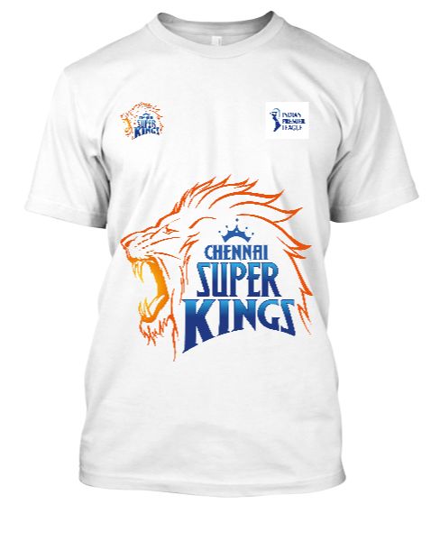 CSK JERSEY 2018 IPL T SHIRT WITH CSK LOGO .  - Front
