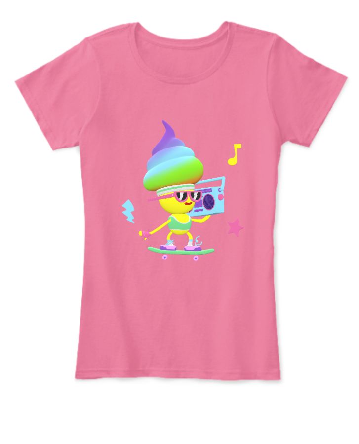 Cartoon Design Half Sleeve T-Shirt - Front