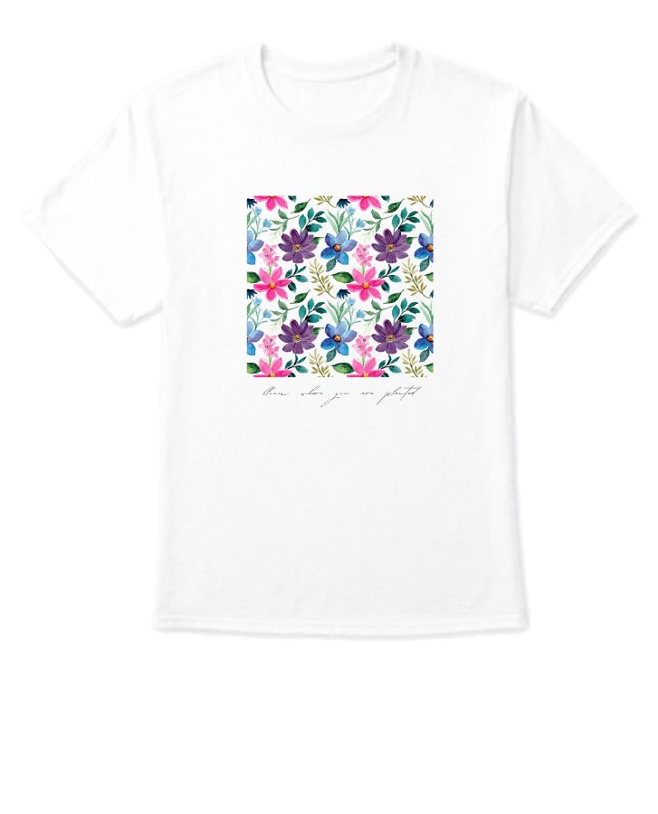 Colorful Blooms on T-shirts - Front