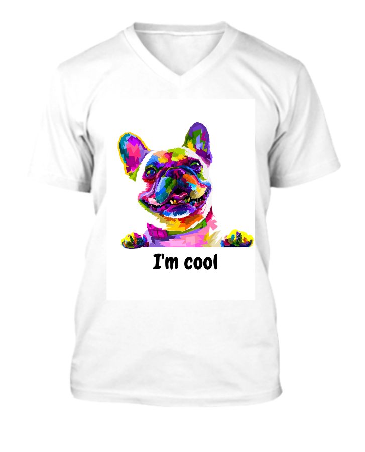 Colorful Modern Illustration Pop Art Dog Tee - Front
