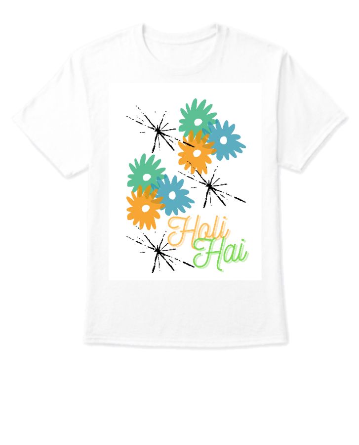 Colorful Vibes: Happy Holi Celebration Tee - Front