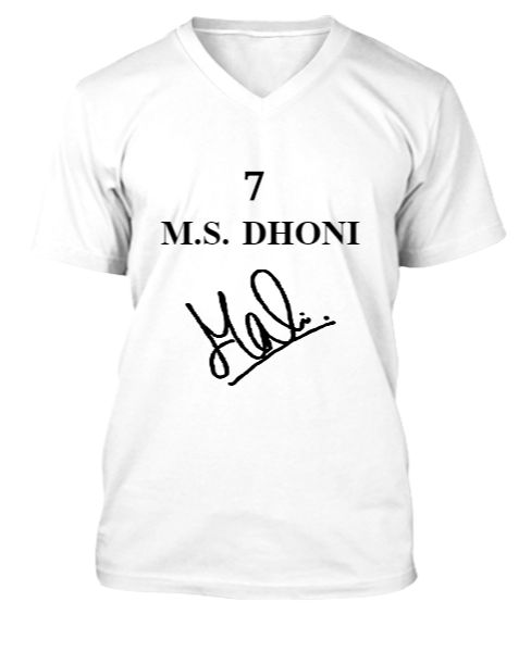 DHONI SIGNATURE T-SHIRT LATEST 2018 COLLECTIONS - Front