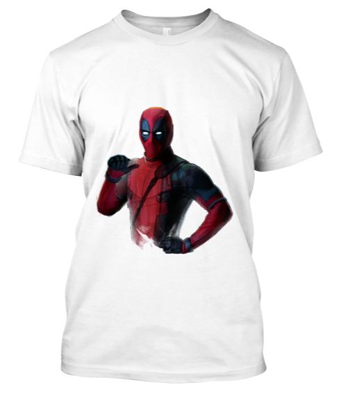 Deadpool Graphic Print T-shirt Round Neck - Front