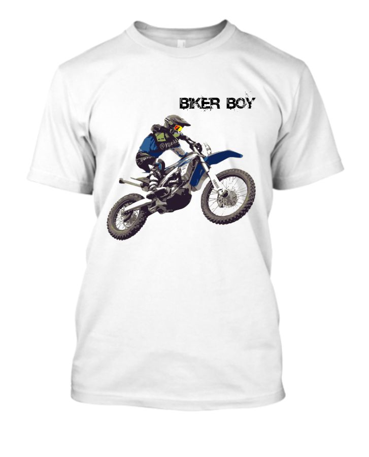 Dirt Bike Design Printed Half Sleeves Tshirt   - Front