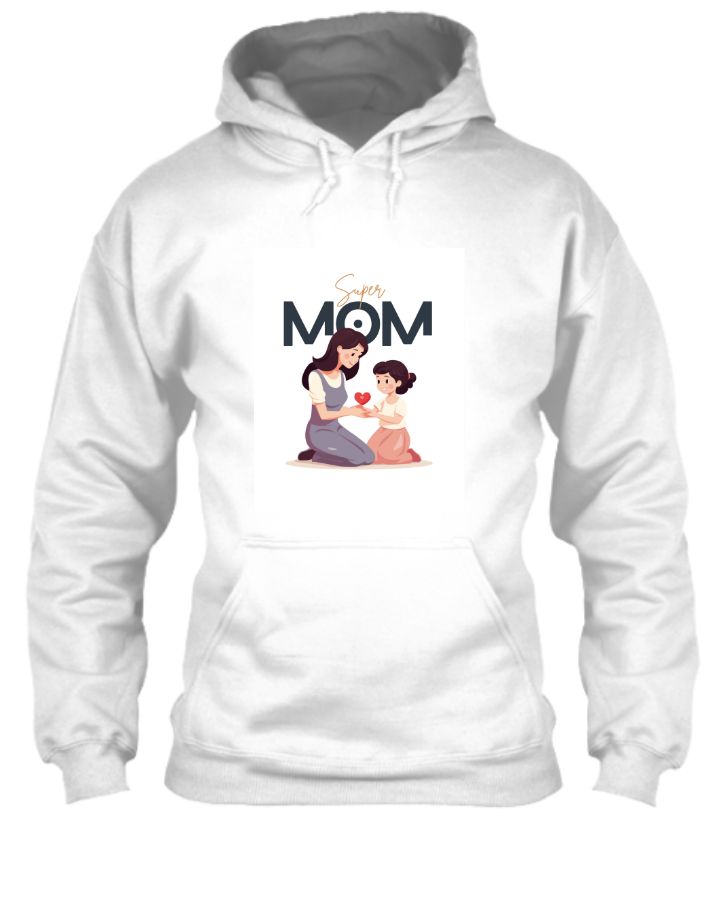 Empower Your Mom Journey: 'Super Mom' White T-Shirt – Unleash Your Inner Hero! - Front