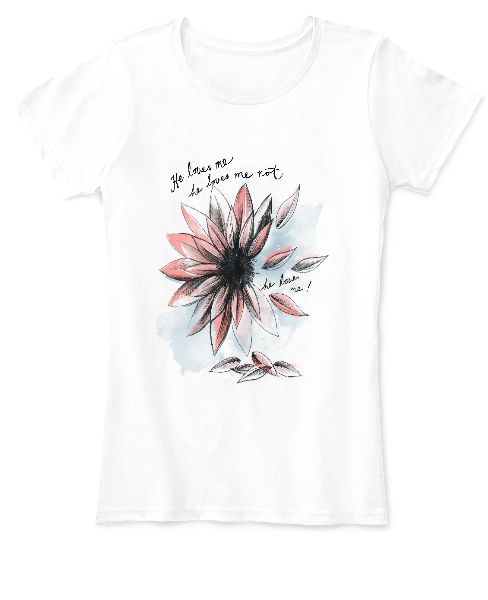 Flower Sketch Water Paint Petals Women's tee - Front