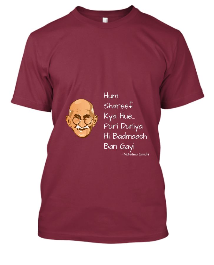 Funky Gandhi | Half sleeve T-shirt - Front