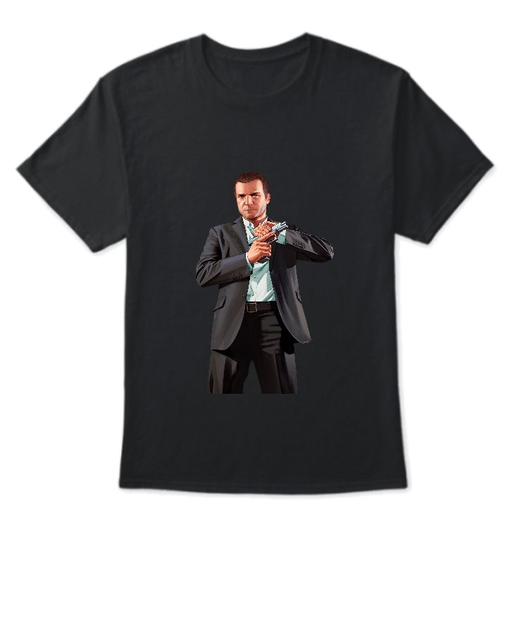 GTA V MICHAEL PRINTED T-SHIRT MEN’ HALF SLEEVES T-SHIRT  - Front