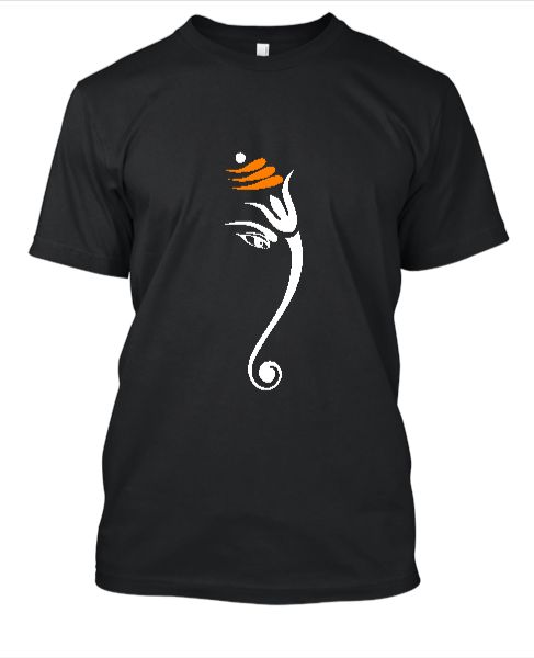 Ganesha printed black t-shirt - Front