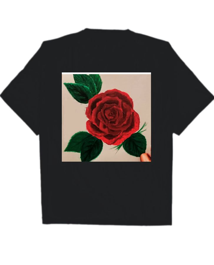 Hand Painted Rose T-shirt - Front