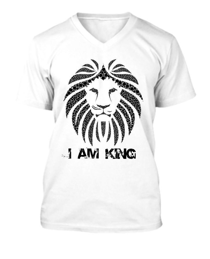 I AM KING v–neck Half Sleeve T-Shirt - Front