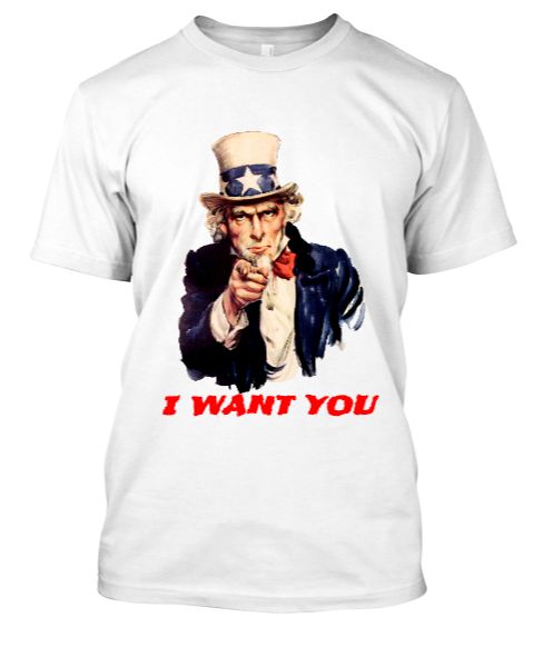 I WANT YOU Pointed T-shirt - Front