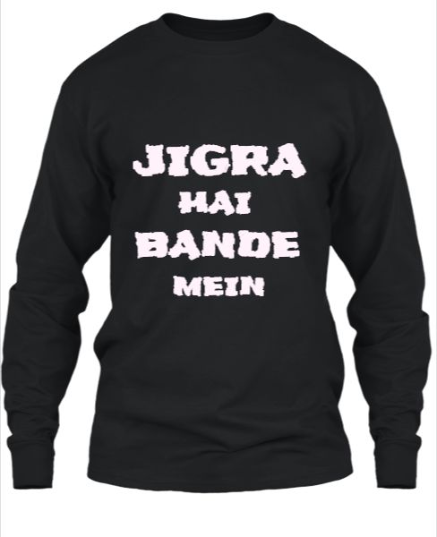JIGRA HEI BANDE MEIN black cool t_shirt long sleeves - Front