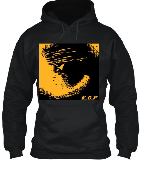 K.G.F- YASH -BlackYellow - Hoodie - Front