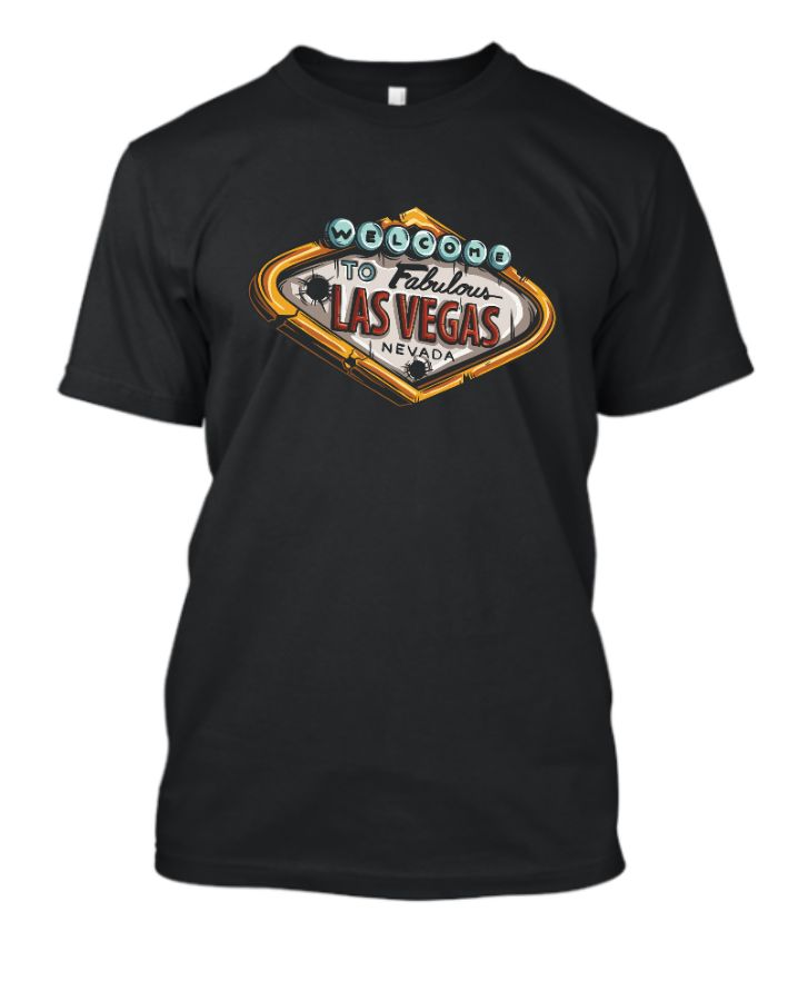 Las Vegas Printed Half Sleeve T-Shirt - Front