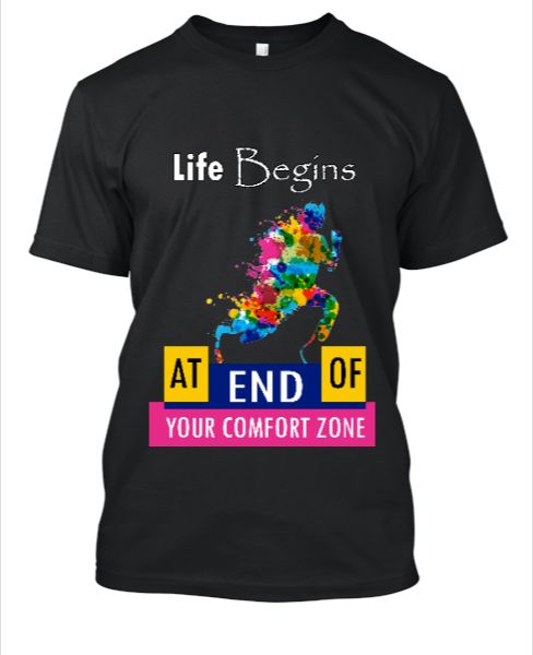 Life motivational Black T-Shirt  - Front
