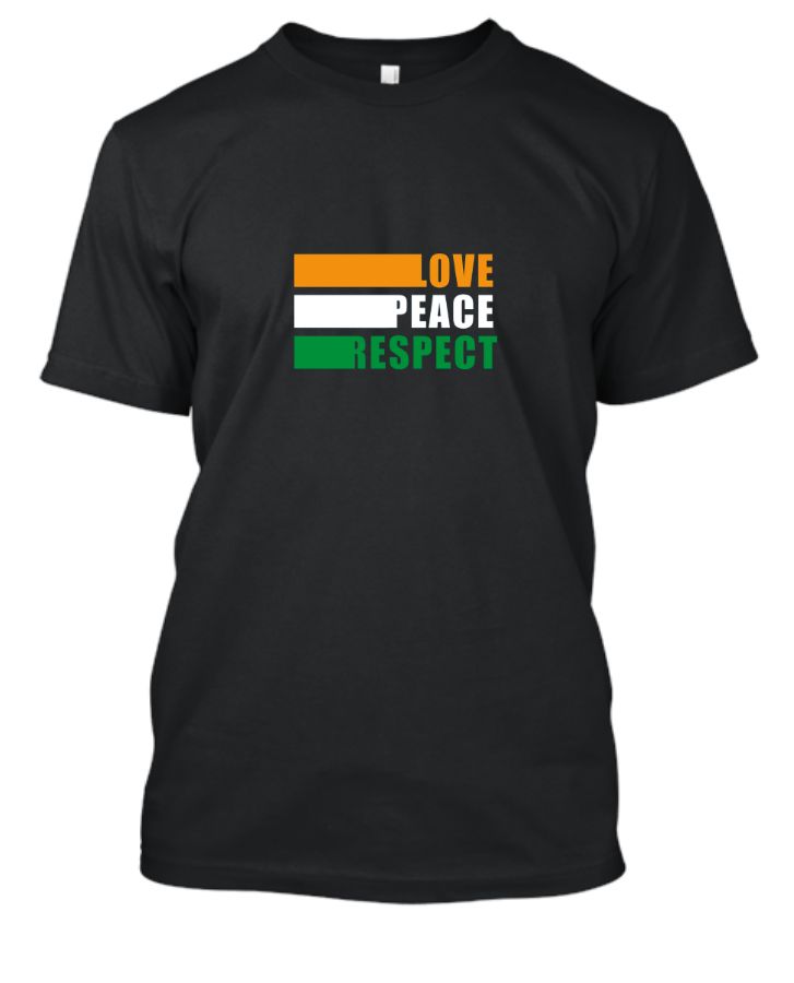 Love, Peace, Respect Half Sleeve T-shirt - Front
