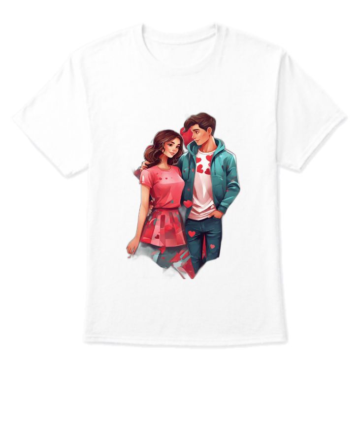 Love in Geometry: Valentine's Day T-Shirt Collection - Front