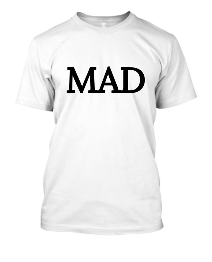 MAD White Half hand T-shirt - Front