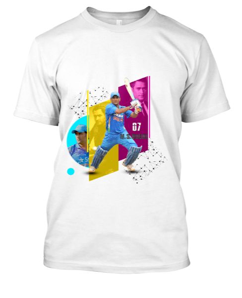 MS DHONI 7 T-SHIRT LATEST COLLECTIONS 2018 - Front