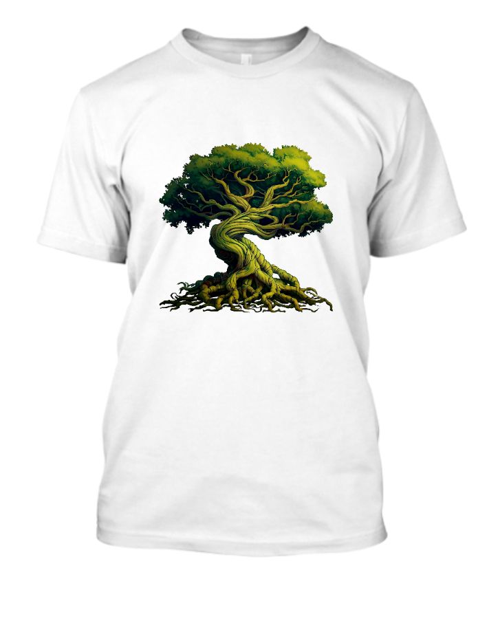 Men's Regular Fit Round Neck White Half Sleeve | Save Tree Save Life Love Nature | Printed Design T-Shirt - Front