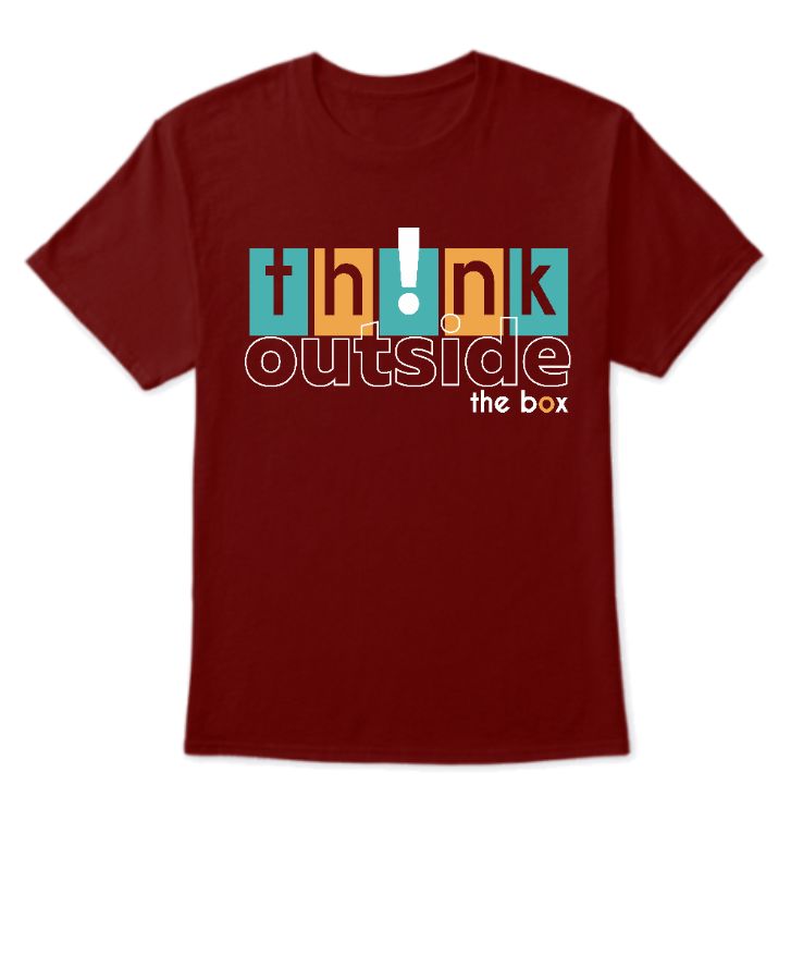 Men’s Half Sleeve Round Neck think outside the box - Front