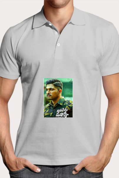 Na peru surya movie release specially desined polo-tshirts  - Front