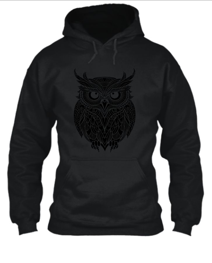 Owl Design Woolen Hoodie For Sale - Front