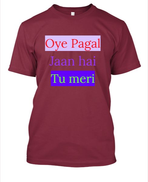 Oye pagal jaan hai tu meri - Front