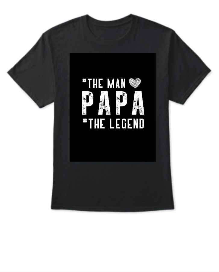 PAPA The Legend | Black T Shirt - Front