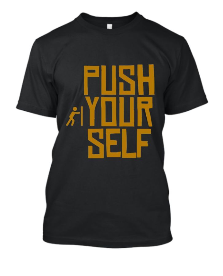 Push Yourself New Printed Round Neck T-Shirt - Front