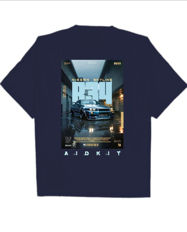 R34 car over size t-shirt - Front