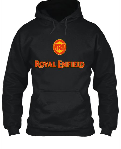 ROYAL ENFIELD || BLACK HOODIE - Front