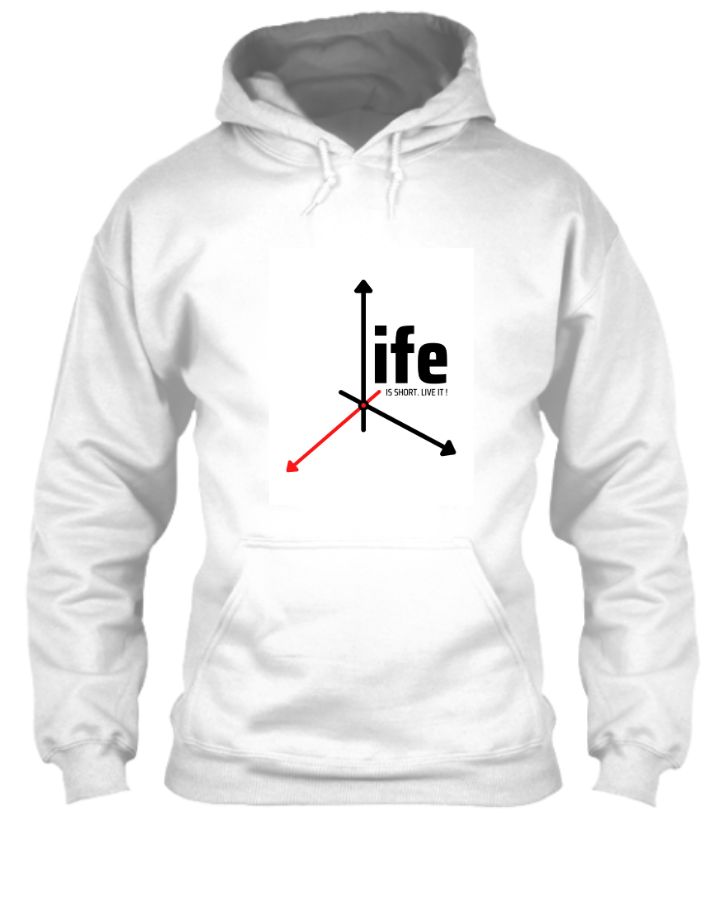 Seize the Day: 'Life Is Short, Live It' White T-Shirt – Wear Your Motivation - Front