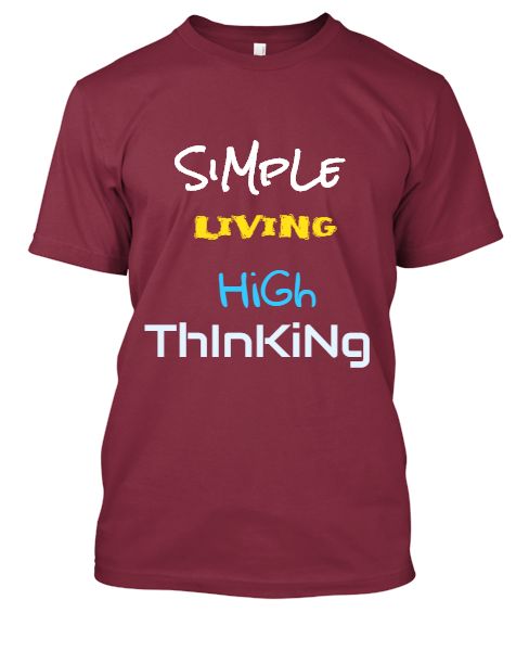 Simple living high thinking - Front